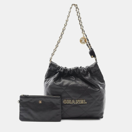 Chanel Matelasse Chanel 22 Small Chain Shoulder Bag Calfskin Black 1212251
