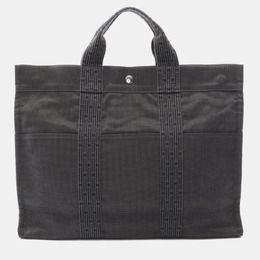 Hermes Herline Gray Nylon Canvas Tote MM 1212253