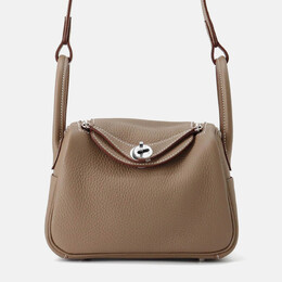 Hermes Lindy Mini Etoupe Taurillon Clemence Bag 1212124
