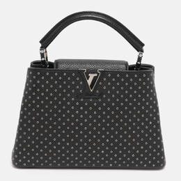 Louis Vuitton Black Taurillon Leather Grommet Capucines BB Bag 1211350