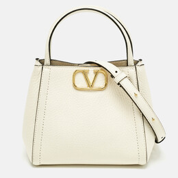 Valentino Off White Leather All time Tote 1211643