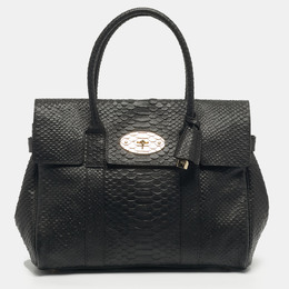 Mulberry Black Python Effect Leather Bayswater Satchel 1211278