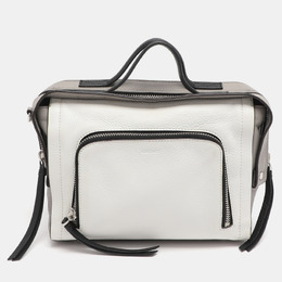 DKNY White/Grey Leather Top Handle Bag 1211156