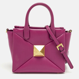 Valentino Fuchsia Leather Small One Stud Tote 1211186