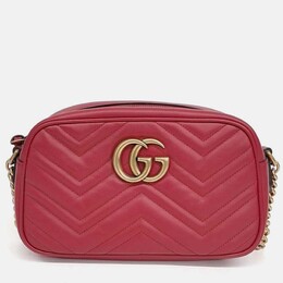 Gucci Red Leather Gucci Marmont Crossbody Bag 1208585