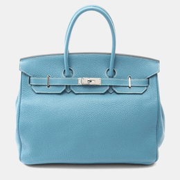 Hermes Birkin 35 Blue Jean Togo Leather Top Handle Bag 1212273