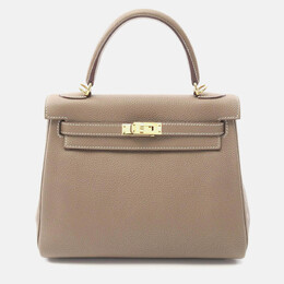 Hermes Kelly 25 Etoupe Grey Togo Leather Shoulder Bag 1212280