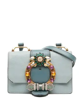 Miu Miu 2010-2025 Goatskin Madras Soft Calf Crystal Embellished crossbody bag 32041163