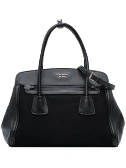 Prada 2010-2025 Saffiano Cuir Trimmed Canapa satchel 32036637