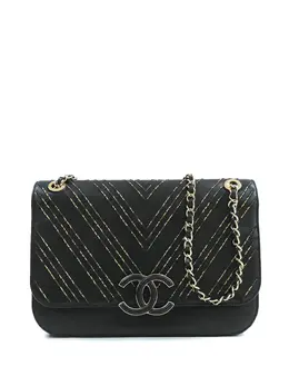 Chanel 2017-2018 CC Chevron Sheepskin Chain Subtle Flap crossbody bag 32054666
