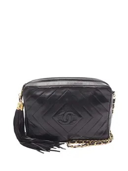 Chanel 1991-1994 CC Chevron Lambskin Tassel Camera Bag crossbody bag 32034243