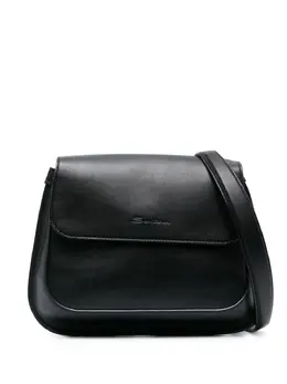 Santoni medium logo-debossed leather shoulder bag 20471760