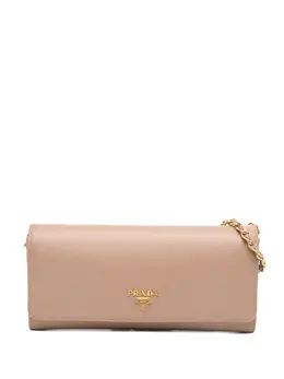 Prada 2000-2025 Saffiano Metal Oro Chain Wallet crossbody bag 32041248