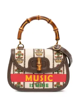 Gucci 2016-2025 100th Anniversary Medium Canvas 1947 Bamboo Top Handle Bag satchel 32041499