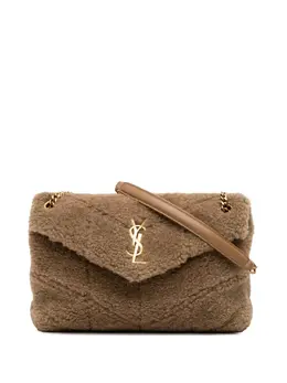 Saint Laurent 2021 Small Shearling Loulou Puffer shoulder bag 32042397
