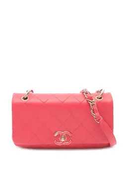 Chanel 2021 Medium Lambskin Twist Chain Enamel CC Flap crossbody bag 32051515