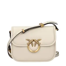 Pinko Beige Leather Crossbody Bags pi15226504708361bt