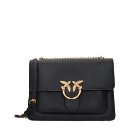 Pinko Black Leather Crossbody Bags pi15226676216073bt