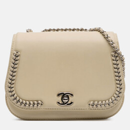 Chanel Cream Small Calfskin Braided Chic Flap Bag 1212628