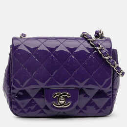 Chanel Purple Mini Square Classic Patent Single Flap Bag 1212614