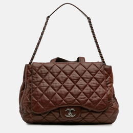 Chanel Red Maxi Quilted Lambskin 3 Tote Bag 1212610
