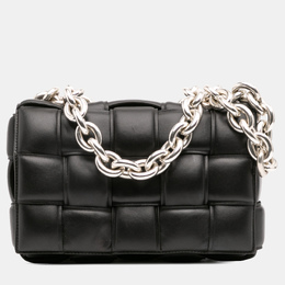 Bottega Veneta Black Nappa Intrecciato Padded Chain Cassette Satchel 1212483