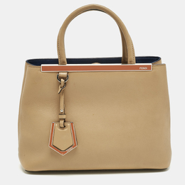 Fendi Beige Leather Small 2Jours Tote 1212459
