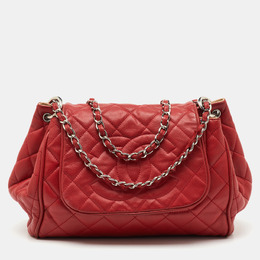 Chanel Red Quilted Caviar Leather Timeless Accordion Flap Bag 1212484