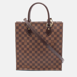 Louis Vuitton Sac Plat Pm Shoulder Tote Bag Damier Canvas Ebene 1212369