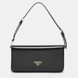 Prada Black Brushed Leather Femme Shoulder Bag 1211990