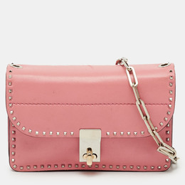 Valentino Pink Leather Rockstud Cabana Chain Crossbody Bag 1212171