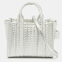 Marc Jacobs Silver/White Leather Mini The Tote 1211992
