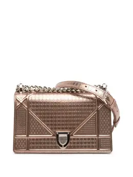Christian Dior 2017 Small Metallic Patent Microcannage Diorama Flap crossbody bag 32055697