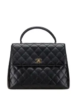 Chanel 2002-2003 CC Quilted Caviar Kelly Top Handle Bag handbag 32058868