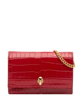 Alexander McQueen 2010-2025 Small Crocodile Embossed Calfskin Skull crossbody bag 32056266