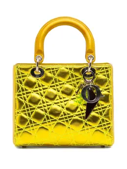 Christian Dior 2011 Anselm Reyle Medium Metallic Lambskin Cannage Lady Dior satchel 32059619