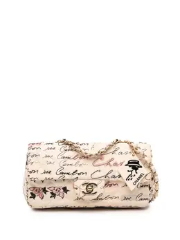 Chanel 2005-2006 Small Quilted Nylon Printed Rue Cambon Flap shoulder bag 32059537
