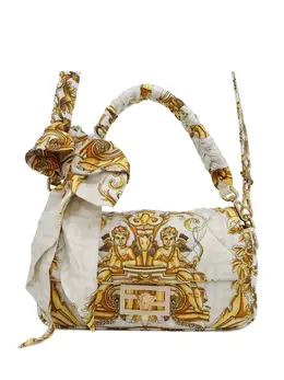 Fendi 2010-2025 Versace Fendace FF Baroque Print Silk Baguette satchel 32053178