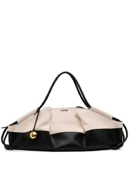 Loewe 2010-2020 XL Shiny Calfskin and Canvas Paseo satchel 32056217