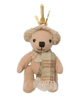 Burberry Thomas Bear checked-scarf bag charm 31472252
