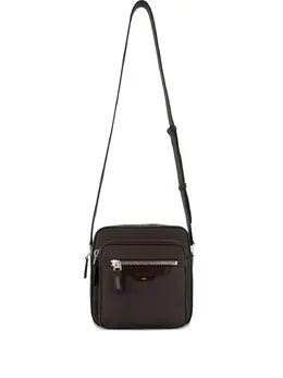 Santoni zip-fastening leather shoulder bag 32022053