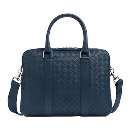 Bottega Veneta Сумка-портфель из коровьей кожи, сумка через плечо, мужская, темно-синяя 690702v0e523121