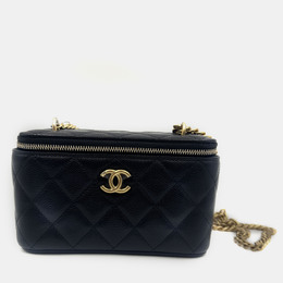 Chanel Vanity Heart Chain Black Caviar Leather Bag 1213003