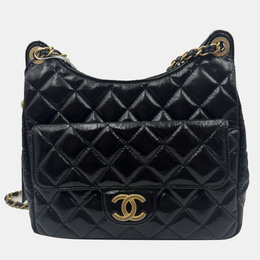 Chanel Wavy CC Hobo Black Crossbody Bag 1213006