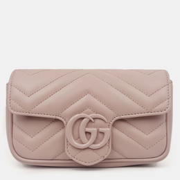 Gucci GG Marmont Matelasse Super Mini Light Pink Leather Bag 1213007