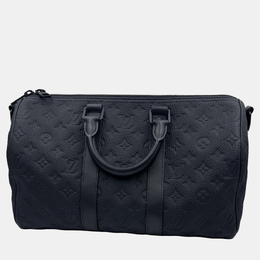 Louis Vuitton Louis Black Vuitton Monogram Taurillon Keepall Bandouliere 35 Bag 1212962