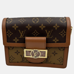 Louis Vuitton Dauphine Mini Shoulder Bag Coated Canvas And Leather Monogram Reverse Brown Beige 1212938