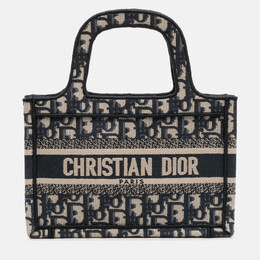 Christian Dior Navy Blue Mini Oblique Canvas Book Tote 1212764