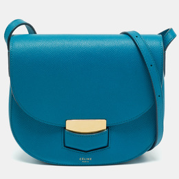 Celine Blue Leather Small Trotteur Crossbody Bag 1212888