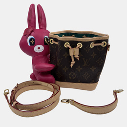 Louis Vuitton Nano Noe Fuschia Brown Monogram Coated Canvas Bucket Bag 1212964